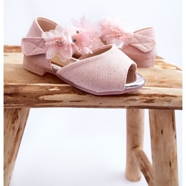 Vinceza Kindersandalen mit Klettverschluss und Blumen Pink Fiona rosa 1