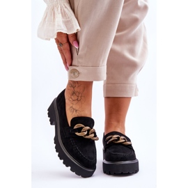 Wildleder Damen Mokassins S.Barski HX52-222 Schwarz 1