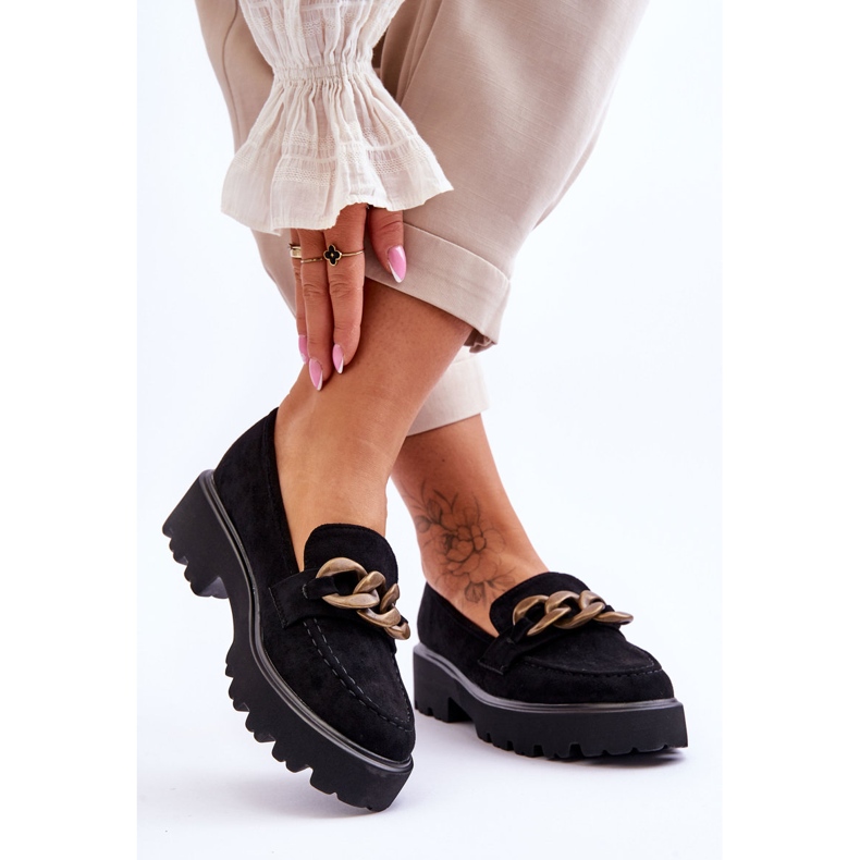 Wildleder Damen Mokassins S.Barski HX52-222 Schwarz 2