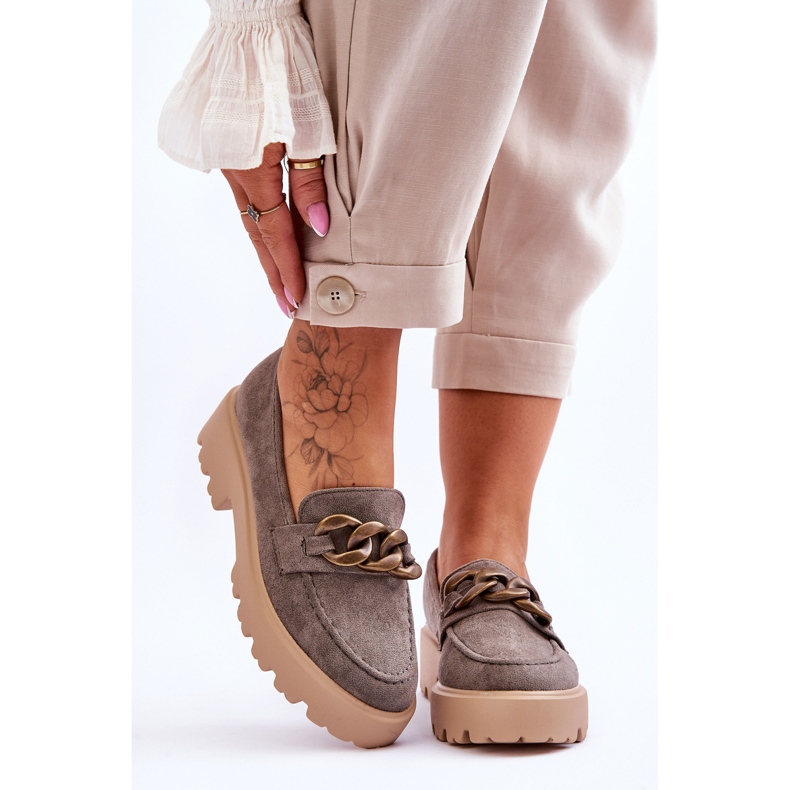 Damen Wildleder Slipper S.Barski HX52-222 Grau 1