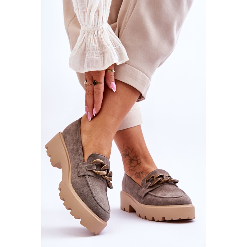 Damen Wildleder Slipper S.Barski HX52-222 Grau 2