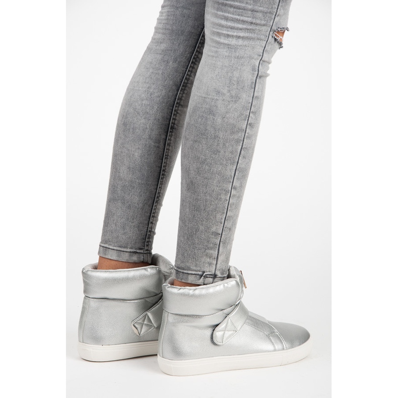 Hohe Turnschuhe mit Klettverschluss grau 1