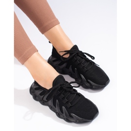 Damensneaker Shelovet aus schwarzem Stoff 1