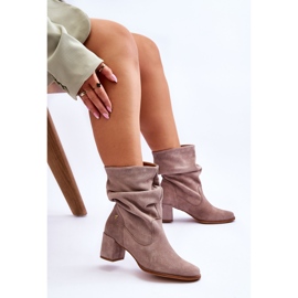Maciejka Suede Slip-On Boots 06005-10 Dunkelbeige 2