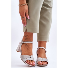 Sergio Leone SK898 Graue Sandalen mit niedrigem Absatz 1