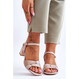 Sergio Leone SK898 Sandalen mit niedrigem Absatz Beige 1