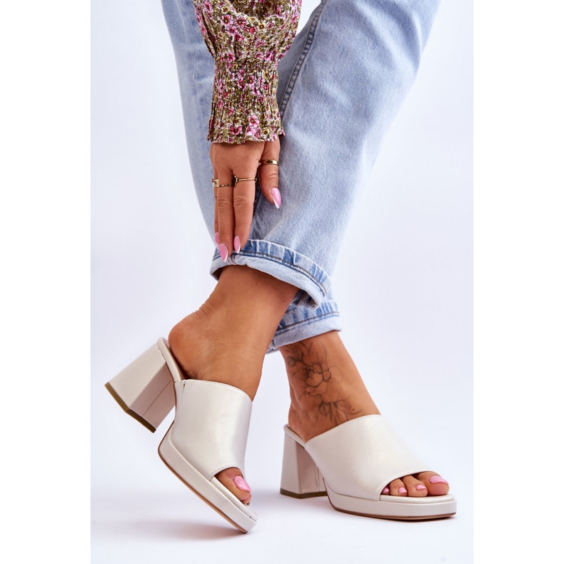 Modische Sandaletten Sergio Leone KL322 Pearl beige 2