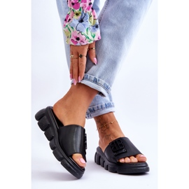 Vinceza Plateau-Slipper für Damen mit Verzierung Schwarz Monroe 2