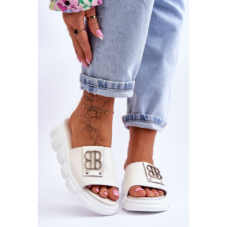 Vinceza Plateau-Hausschuhe für Damen mit beiger Monroe-Dekoration 1