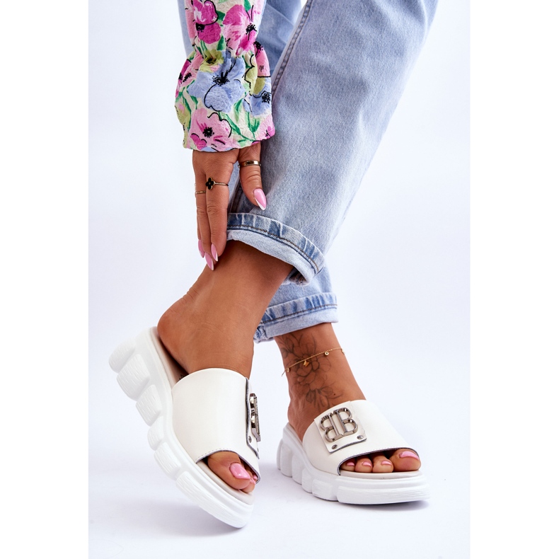 Vinceza Plateau-Hausschuhe für Damen mit beiger Monroe-Dekoration 2