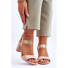 S.Barski Damensandalen auf High Heel Wildleder Beige Genießen 1