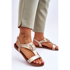 Flache Sandalen S.Barski KV-5541-32 Gold golden 2