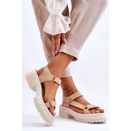 Damen Big Star Wildledersandalen LL276036 Beige 2