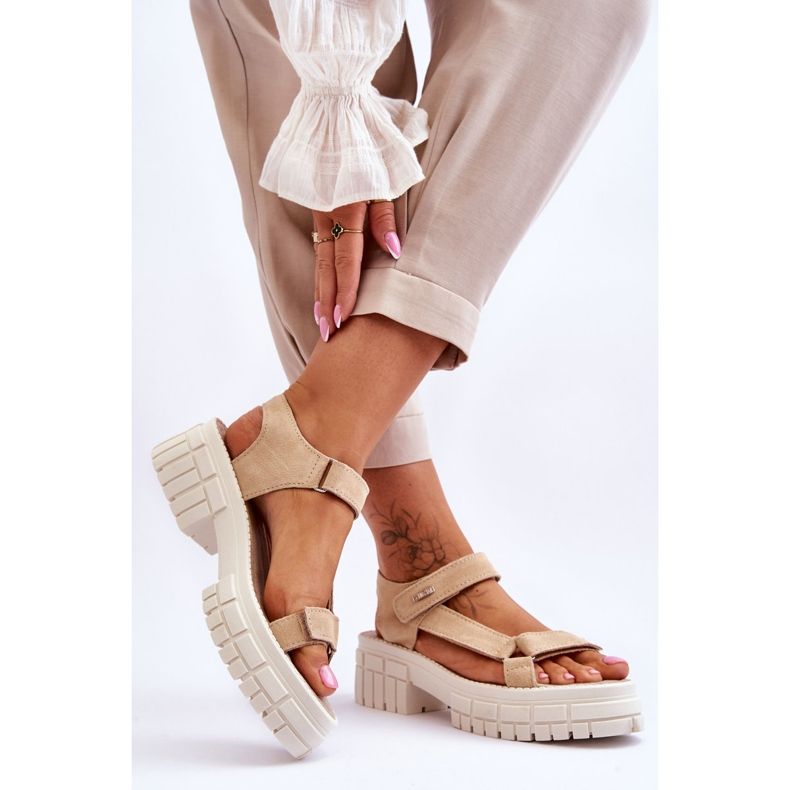 Damen Big Star Wildledersandalen LL276036 Beige 2