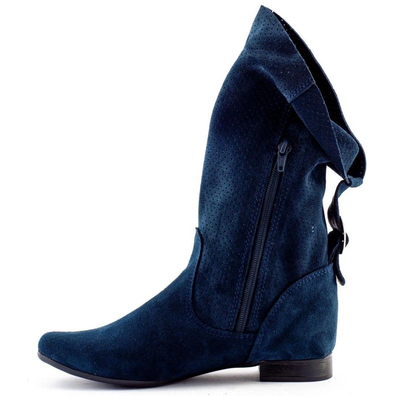 Olivier Durchbrochene Stiefel Elena marineblau 1