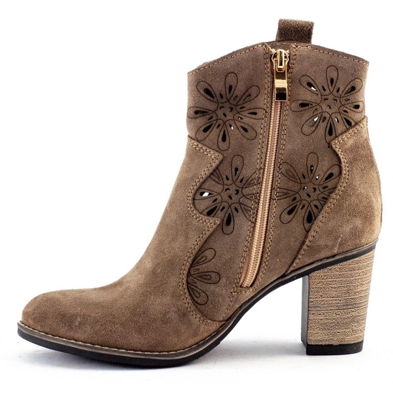 Olivier Durchbrochene High Heels Lena dunkelbeige 1