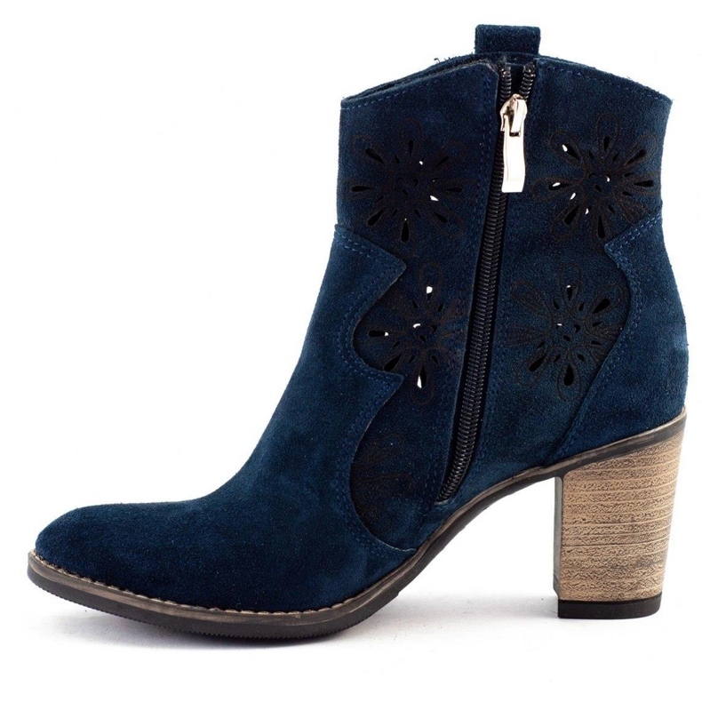 Olivier Durchbrochene High Heels Lena marineblaue Stiefel 1