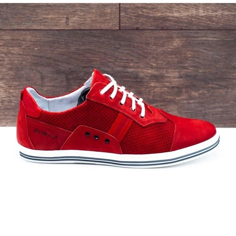 Polbut Casual Herrenschuhe 1801P rot nubuk 1