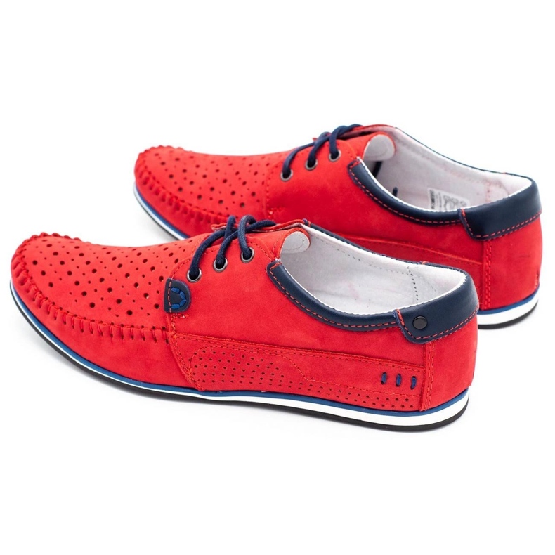 KOMODO Herrenschuhe Mokassins 875 Sommer rot 1