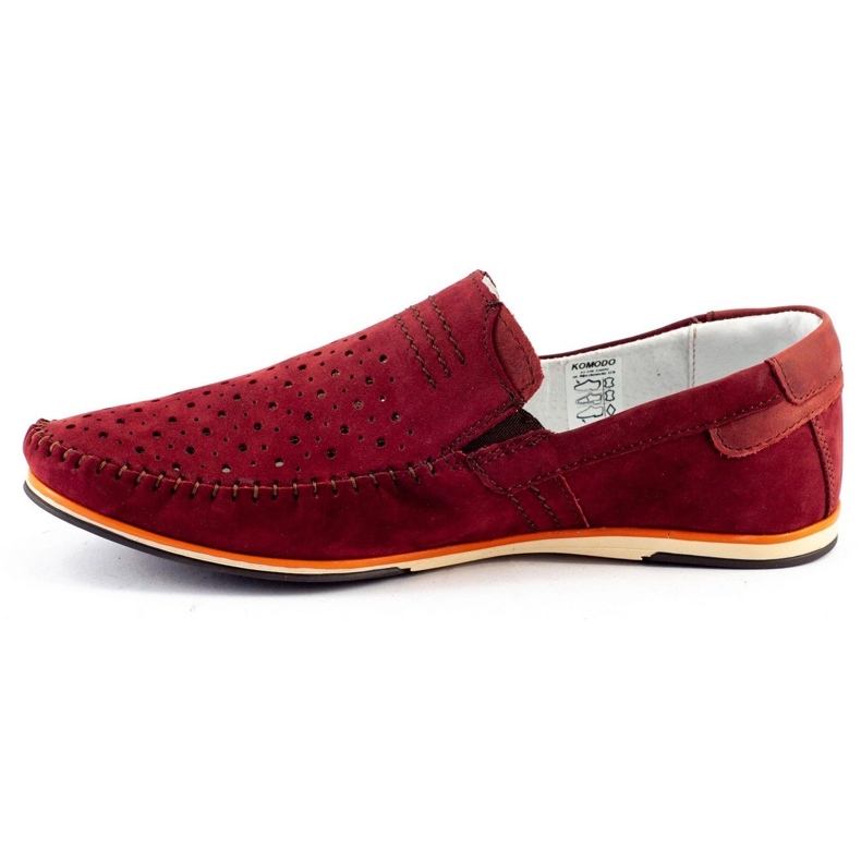 KOMODO Herrenschuhe Mokassins 876 Sommer bordeaux rot 1