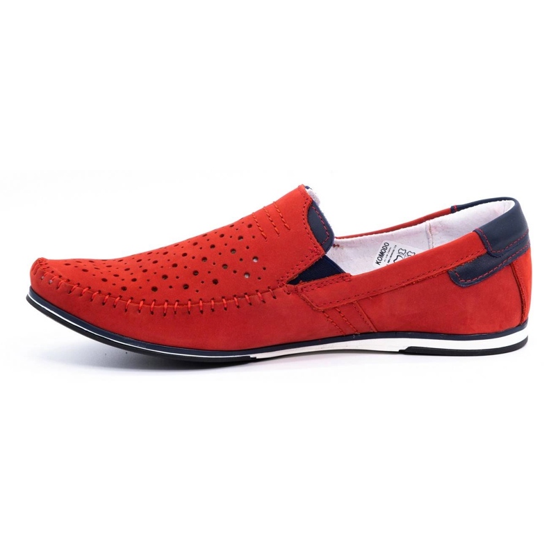 KOMODO Herrenschuhe Mokassins 876 Sommer rot 1