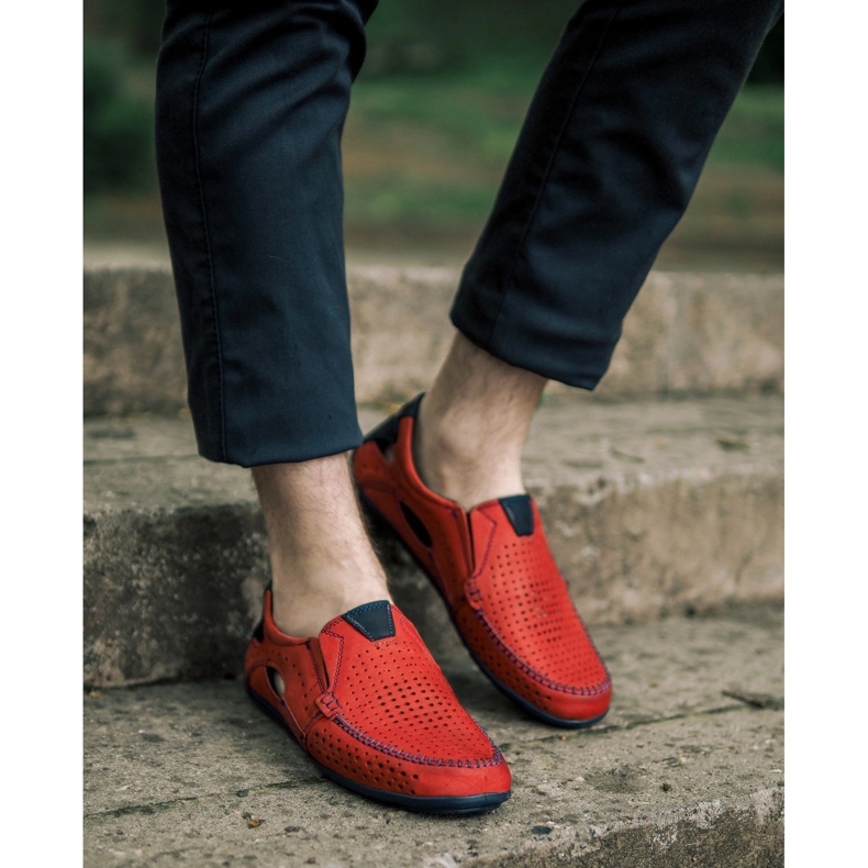 Mario Pala Herrenschuhe Mokassins 901 Sommer rot 1