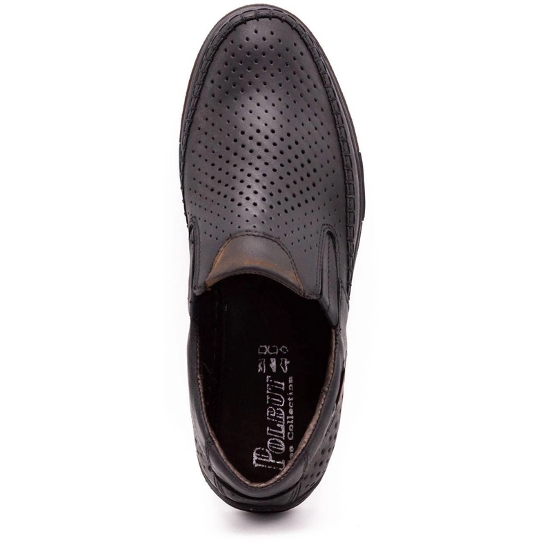 Polbut Herren Leder Sommerschuhe 09 schwarz mit braun mehrfarbig 1