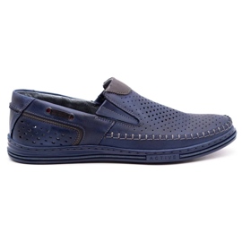 Polbut Herren Lederschuhe 09 für den Sommer Marineblau navy blau 2