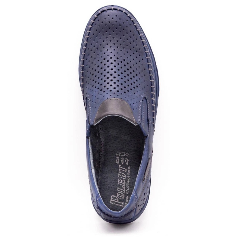 Polbut Herren Lederschuhe 09 für den Sommer Marineblau navy blau 1