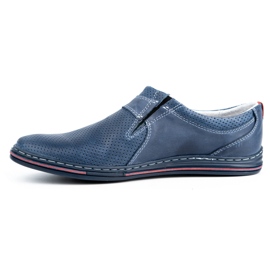 Polbut Herren Lederschuhe 362 mit marineblauer Perforation 1