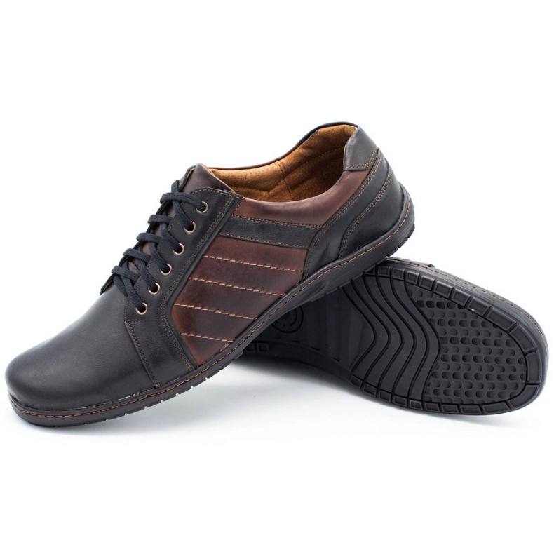 Mario Pala Herren Lederschuhe 616 schwarz mit braun 2