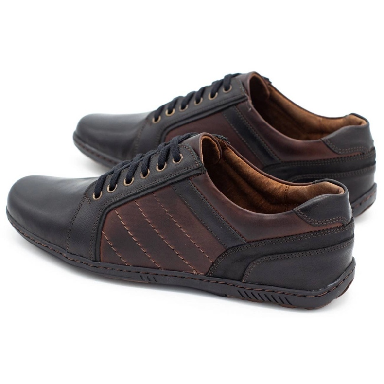 Mario Pala Herren Lederschuhe 616 schwarz mit braun 1