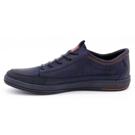 Polbut Herren Freizeitschuhe aus Leder K22 marineblau mit braun mehrfarbig 1