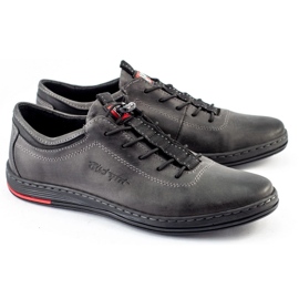 Polbut Herren Leder Freizeitschuhe K23 grau 1