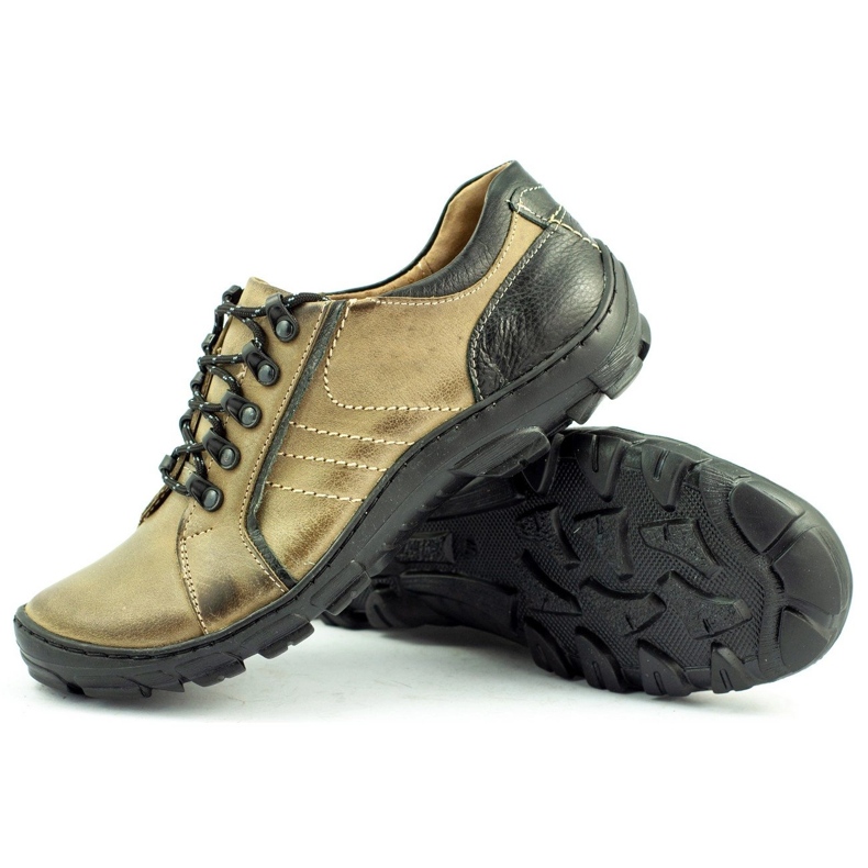 KOMODO Herren Trekkingschuhe Leder 904 mehrfarbig grün 2
