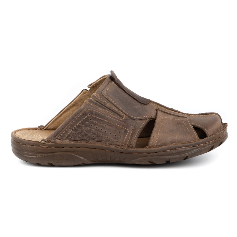 Polbut Herren Lederpantoffeln 312 braun 1