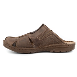 Polbut Herren Lederpantoffeln 312 braun 2