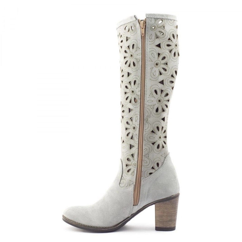 Olivier Durchbrochene Stiefel an der Ferse von Grau 1