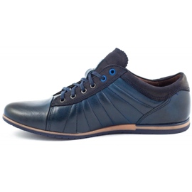 Lemar Herren Lederschuhe 1615 marineblau navy blau 1
