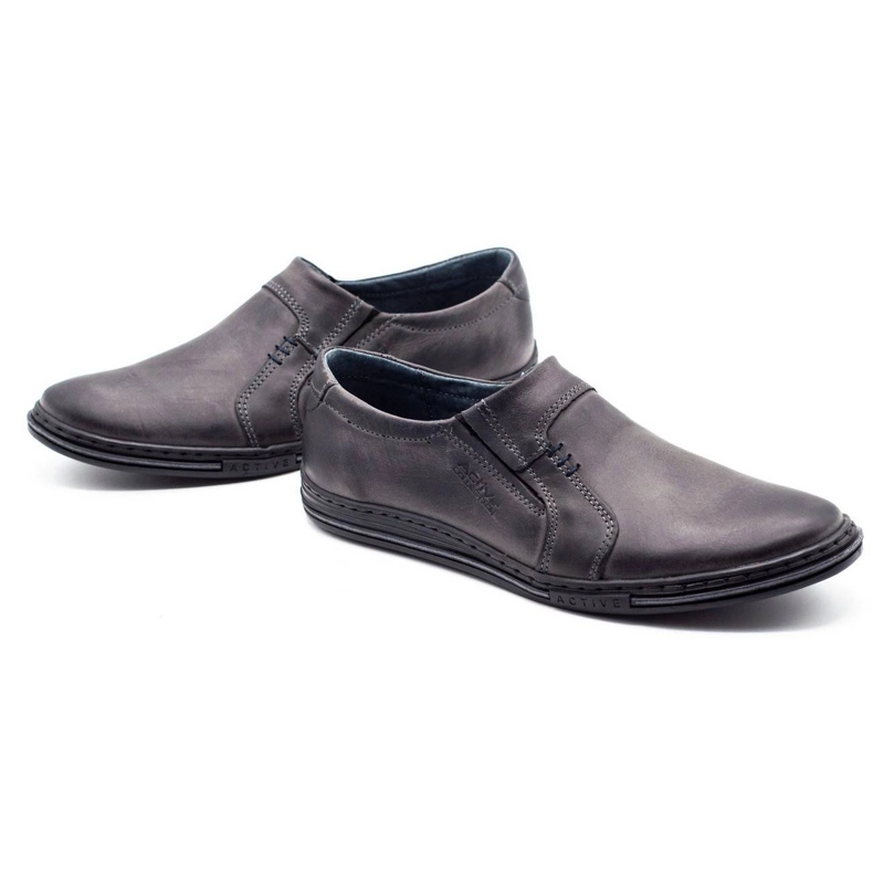 Polbut Herren Lederschuhe 334 grau 1