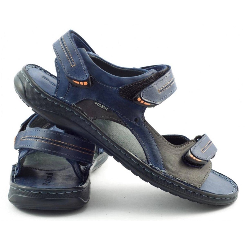Polbut Sandalen SA04 Marineblau mit Grau mehrfarbig 1
