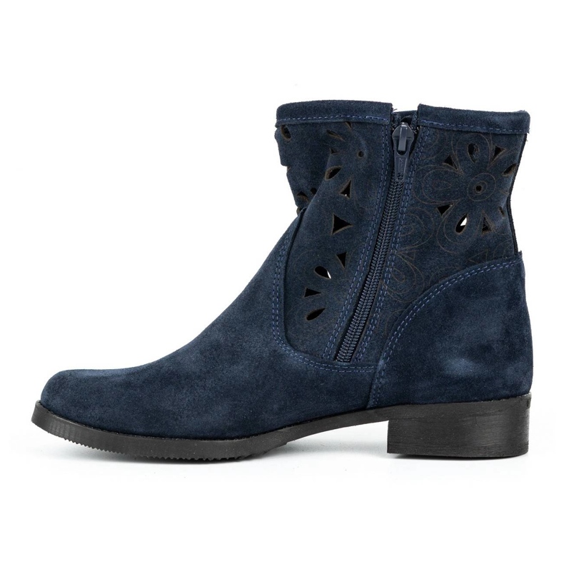 Olivier Bequeme Alice Marineblaue durchbrochene Stiefel 1