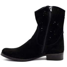 Olivier Bequeme schwarze Janet Stiefel mit Lochmuster 1