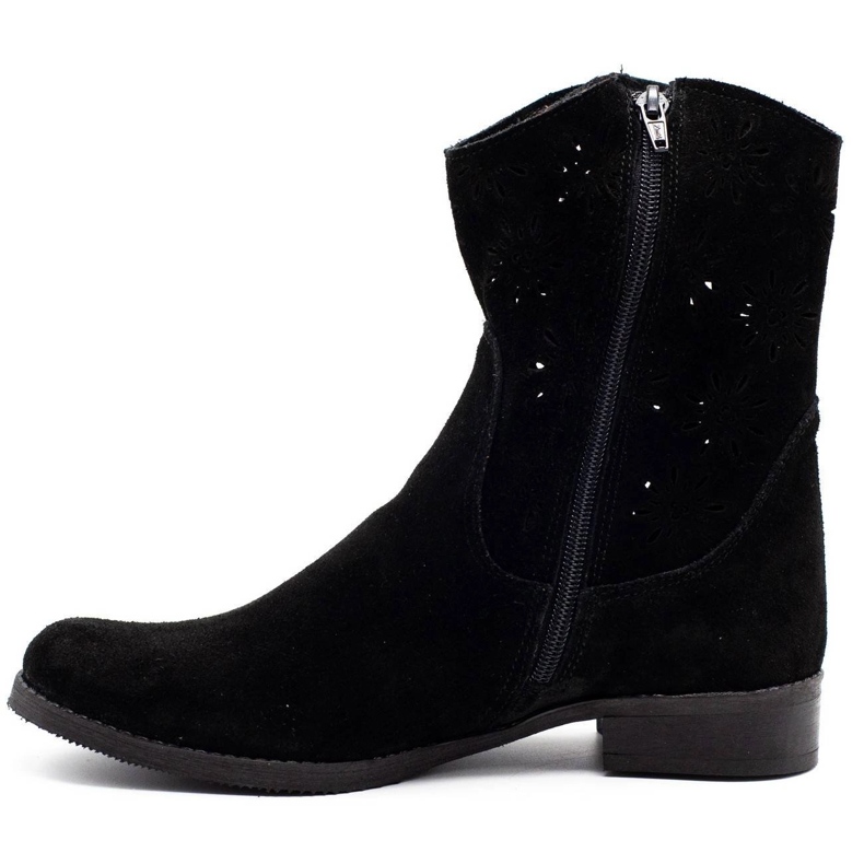 Olivier Bequeme schwarze Janet Stiefel mit Lochmuster 1