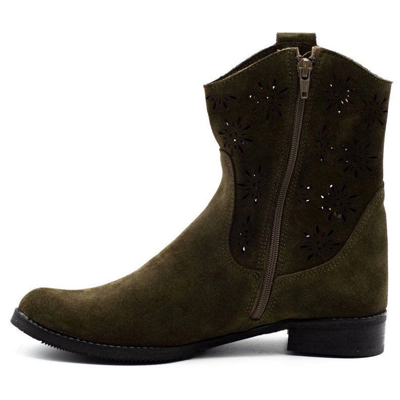 Olivier Bequeme Janet grüne durchbrochene Stiefel 1