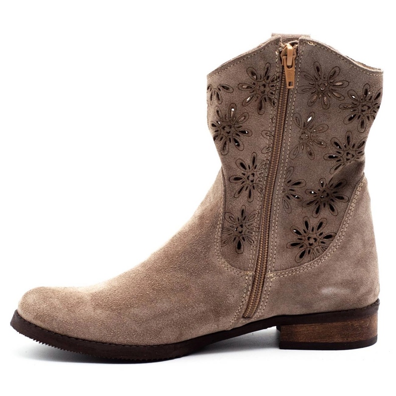 Olivier Bequeme Janet beige durchbrochene Stiefel 1