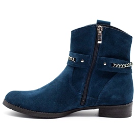 Olivier Isolierte Damenstiefel mit Kette Luna marineblau 1