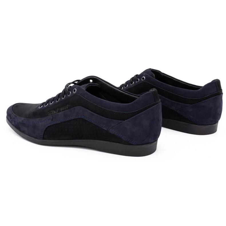 Polbut Herren Freizeitschuhe 2101P Marineblau Nubuk mit Schwarz 1
