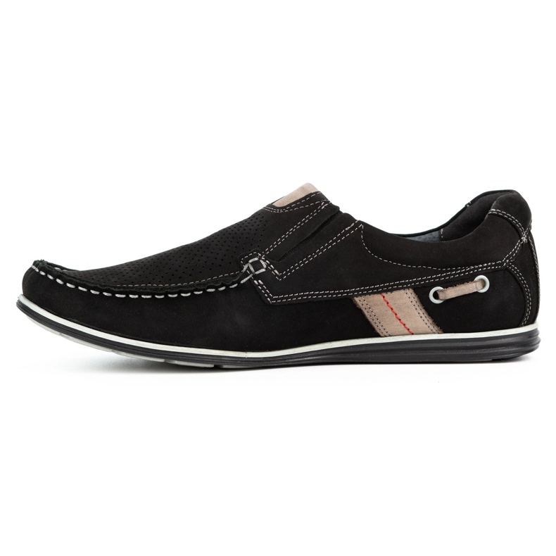 Kampol Herren Loafer mit Lochmuster für den Sommer 53/3 / P schwarz 1