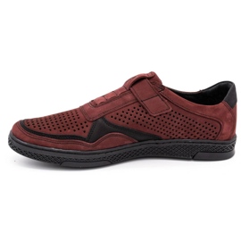 Polbut Herren Freizeitschuhe aus Leder 2102L bordeaux rot 1